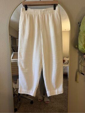 Madewell Cream Cotton Gauze Joggers